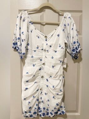 Winston White Floral Ruched Dress